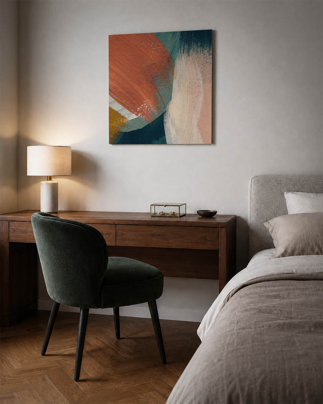 Dynamische kleurencompositie Kunstwerk