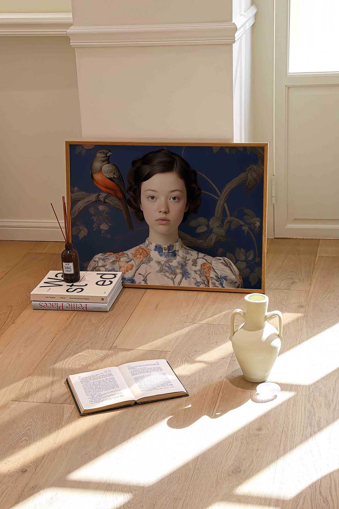 Meisje met vogel Poster