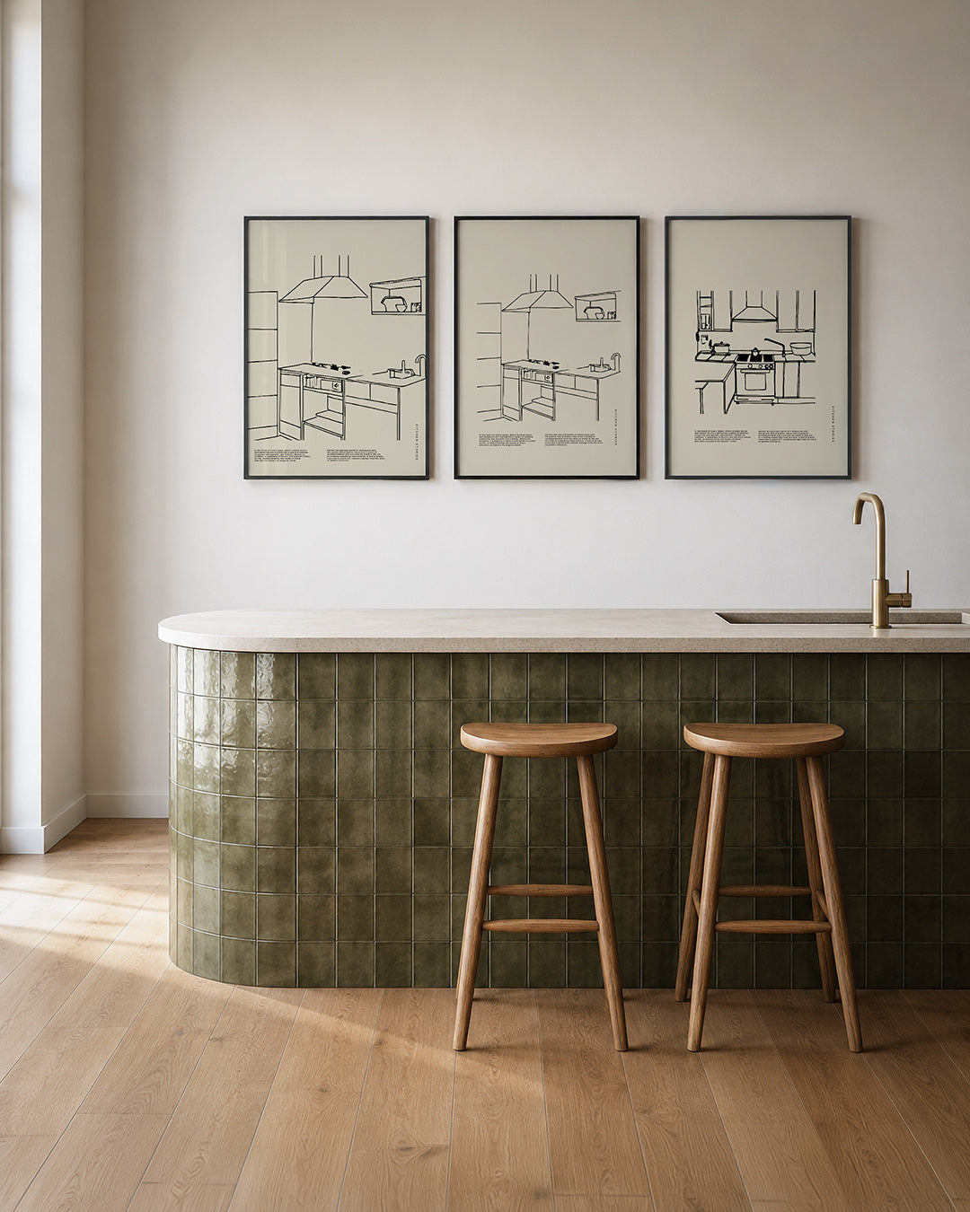 Keukenlijnenspel Posterset