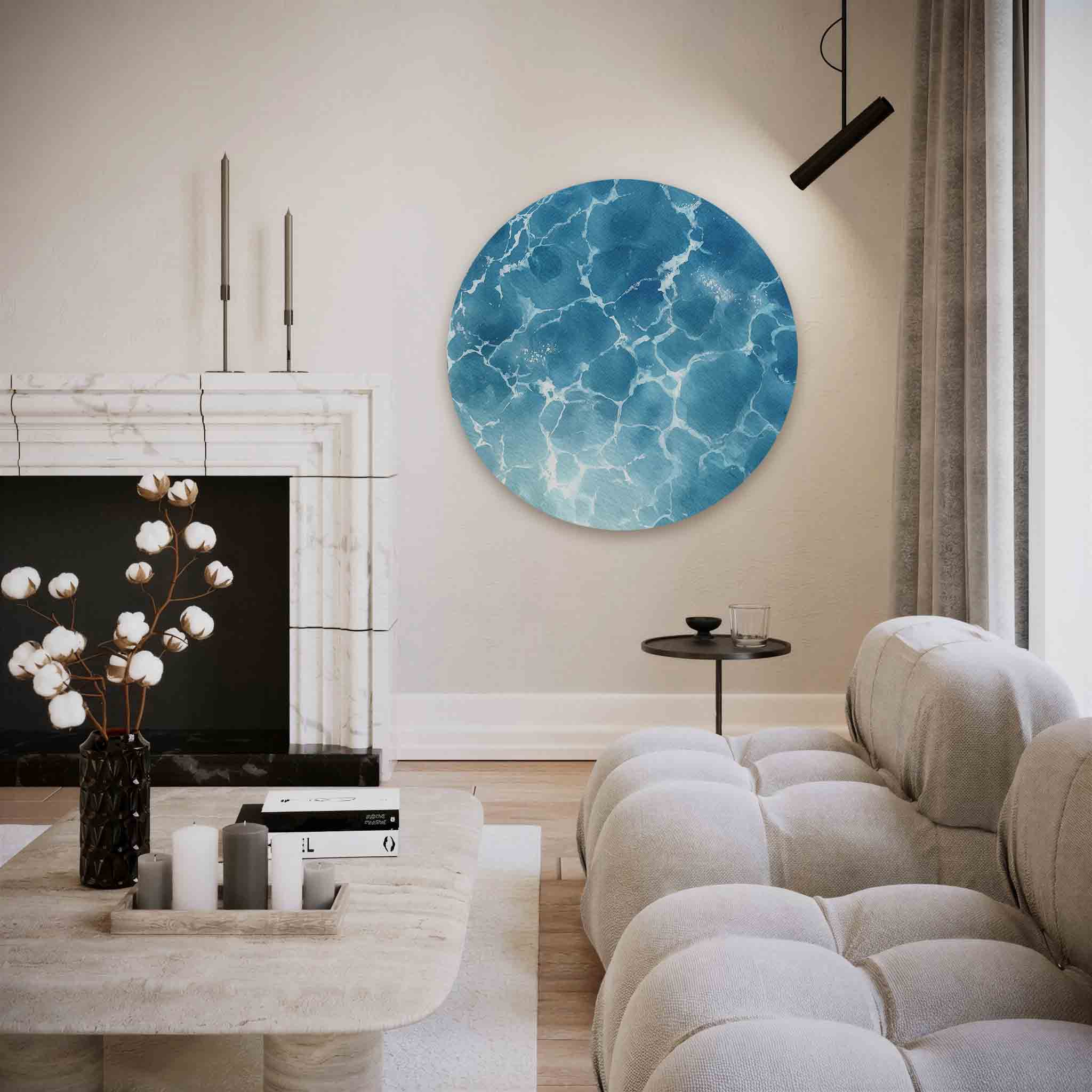 Blauwe waterstructuur Muurcirkel