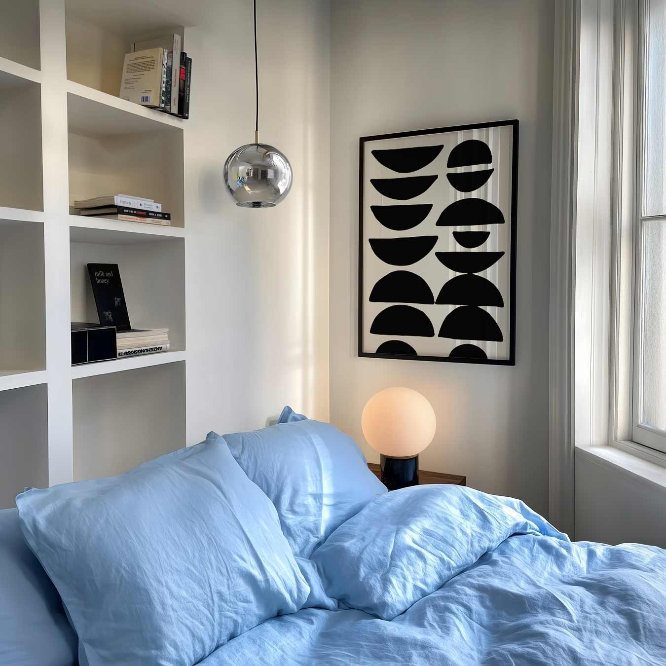 Moderne Zwart-wit Abstracte Kunstposter-WallArtistic