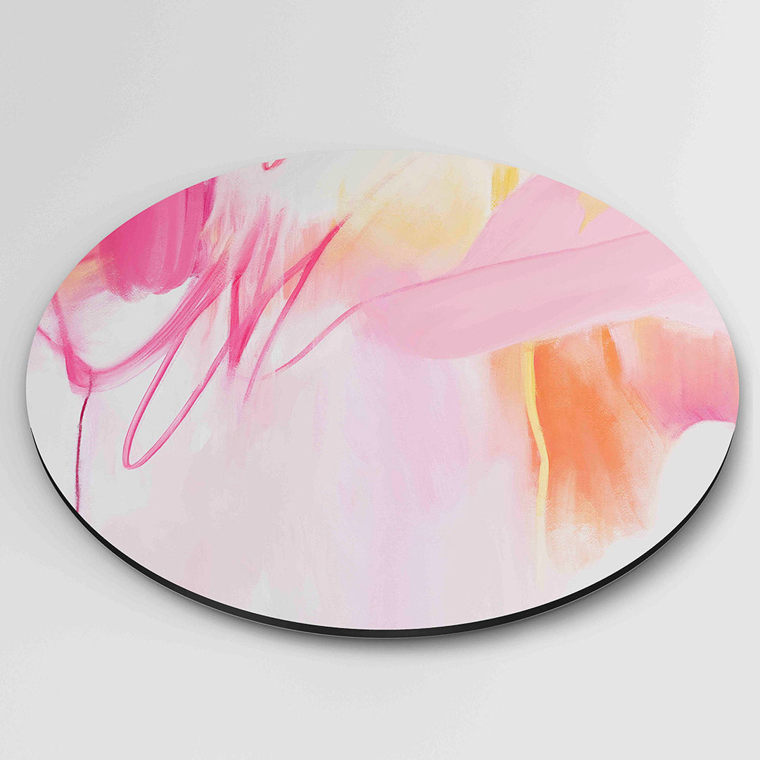 Abstracte roze en oranje Muurcirkel