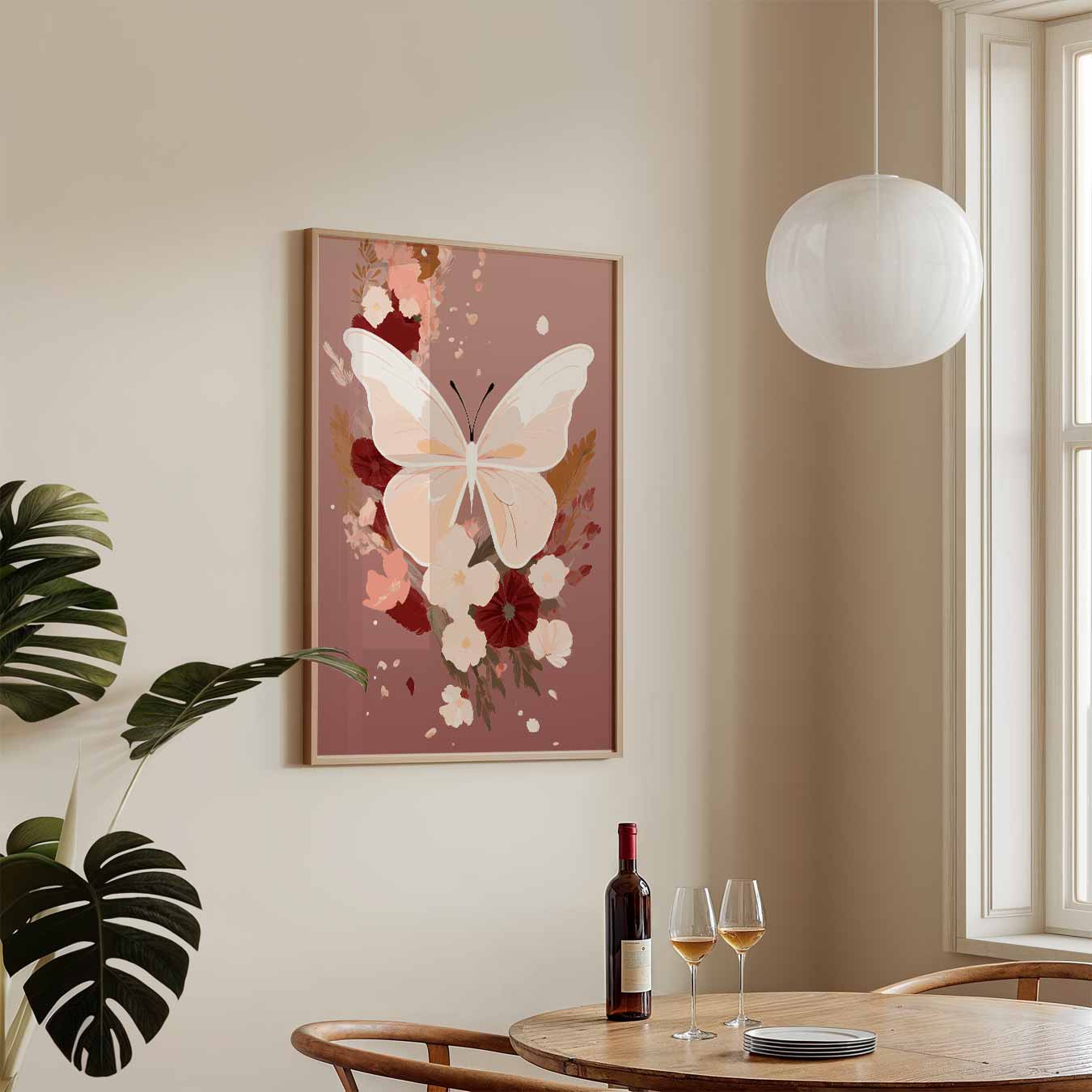 Vlinder & Bloem Bloemenpracht Poster-WallArtistic