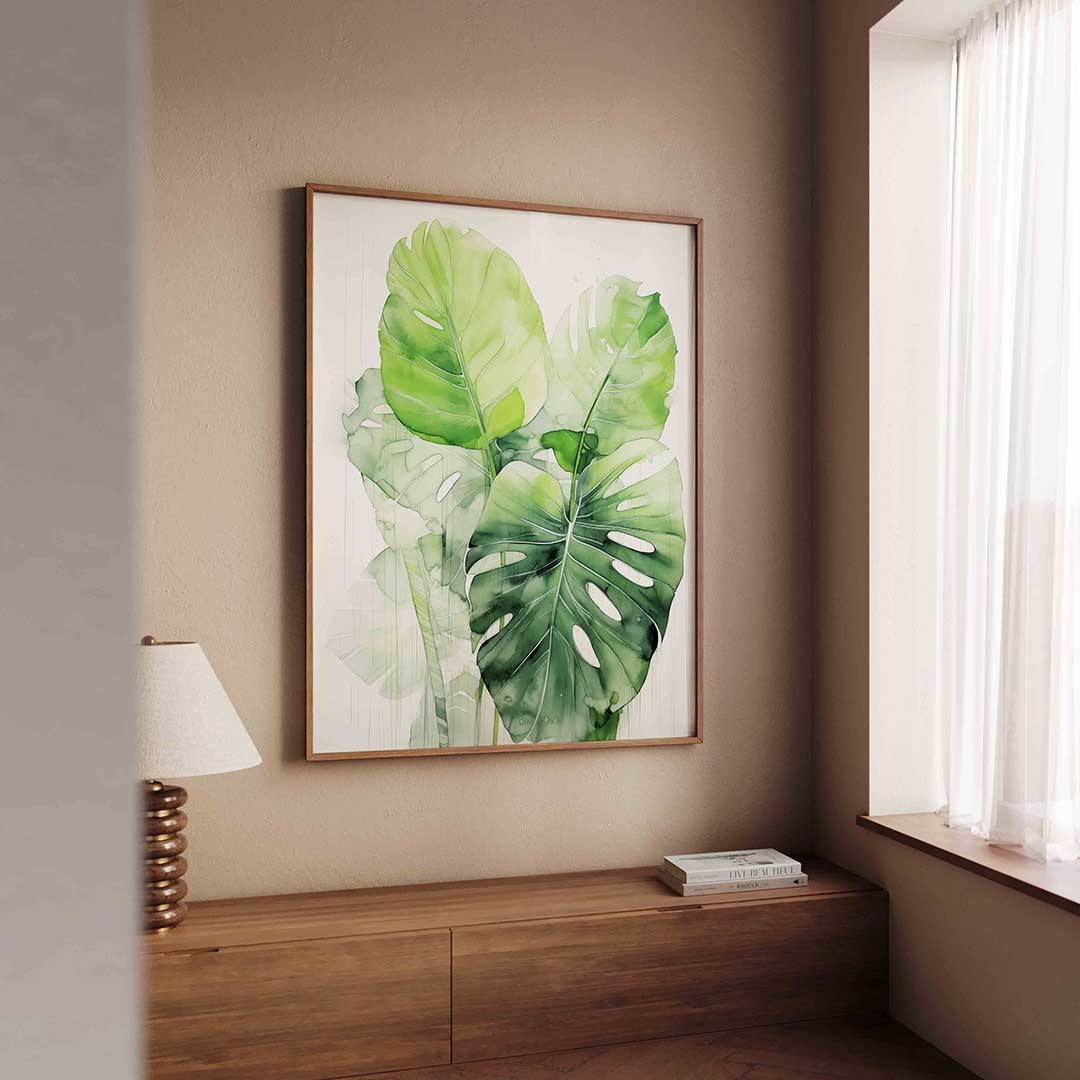 Monstera bladeren Poster