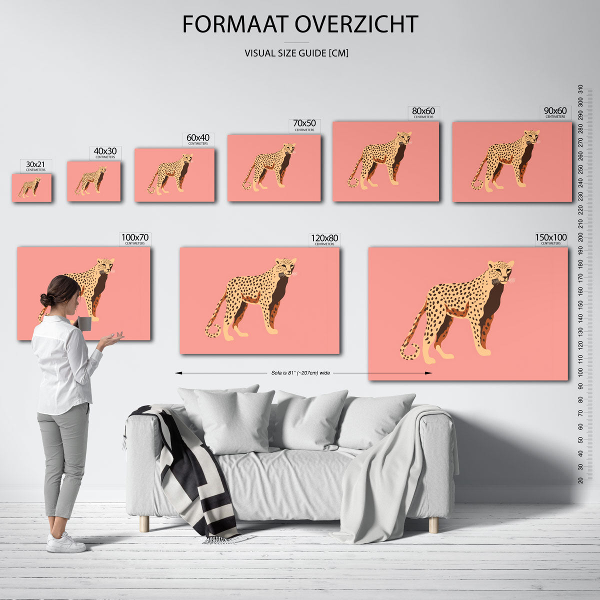 Luipaard op roze Poster