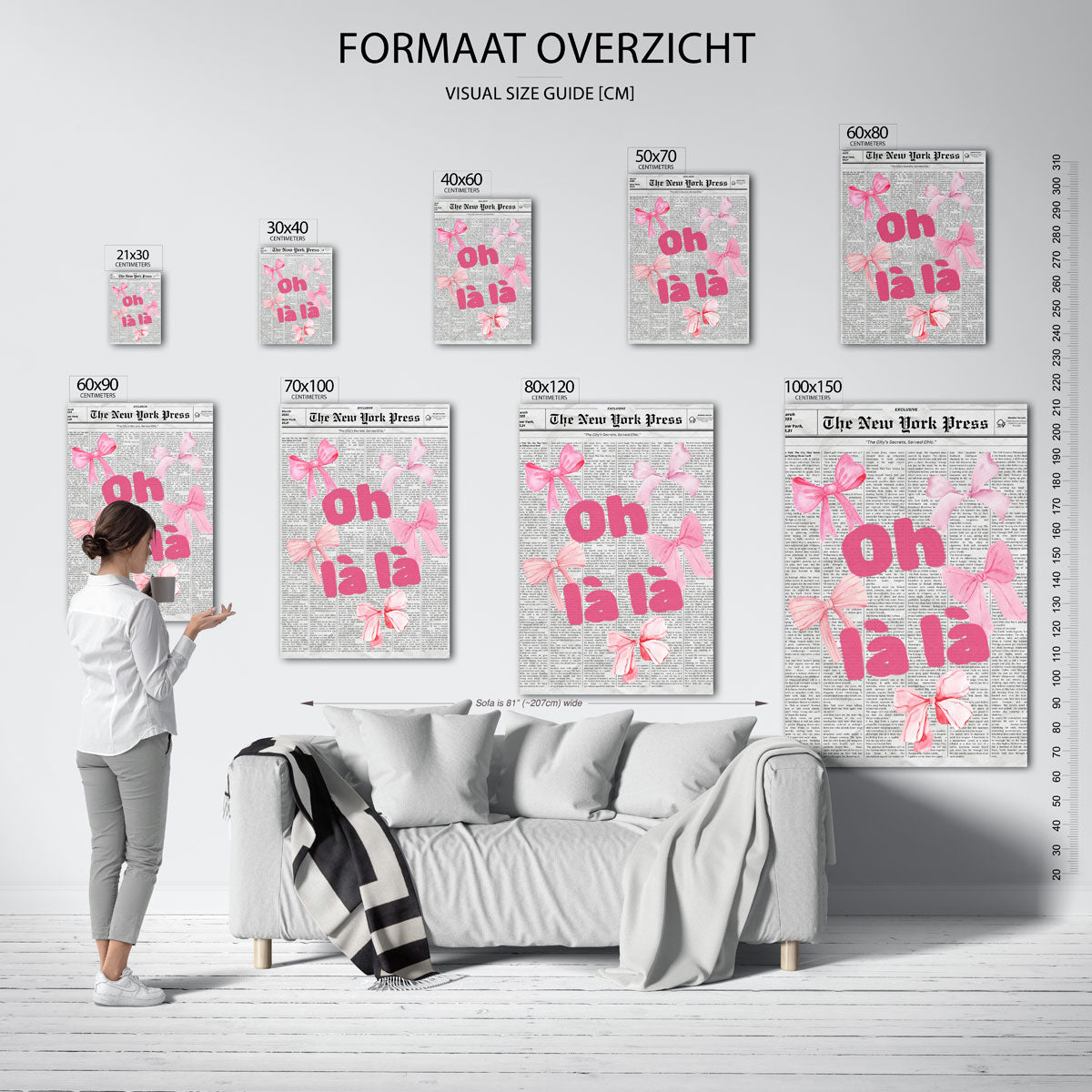 Roze strikken en tekst Poster
