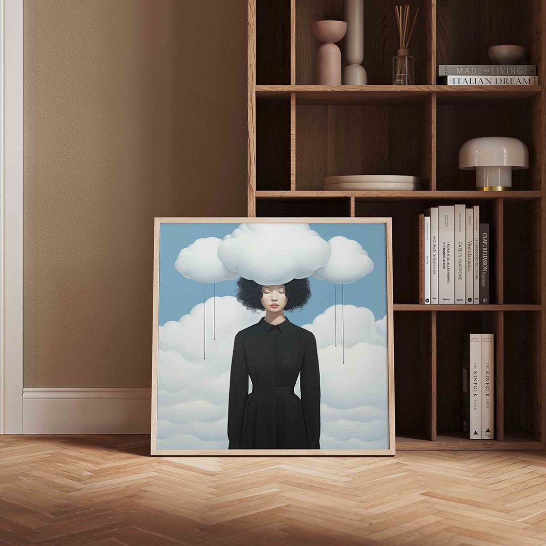 Vrouw met wolken Poster
