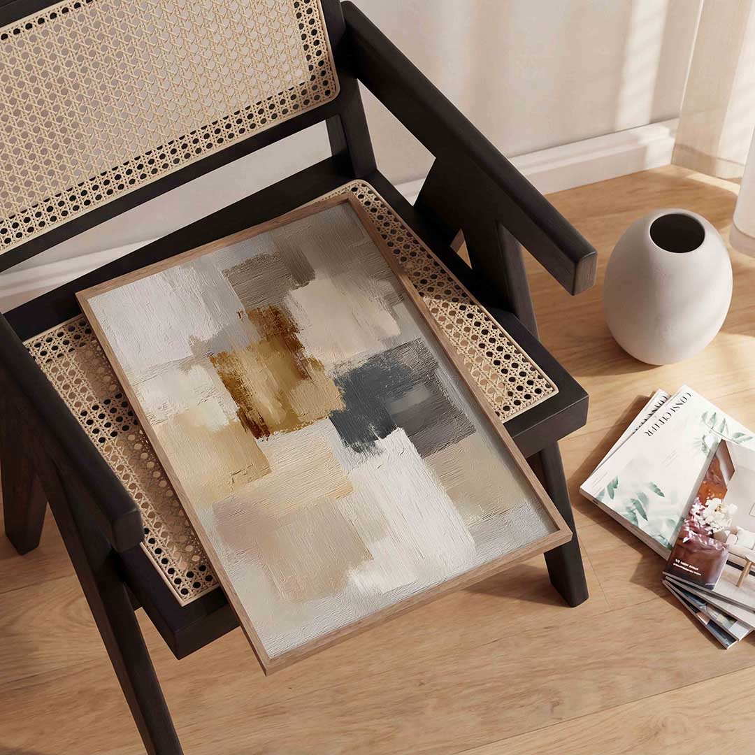 Abstracte beige en bruine vlakken Poster