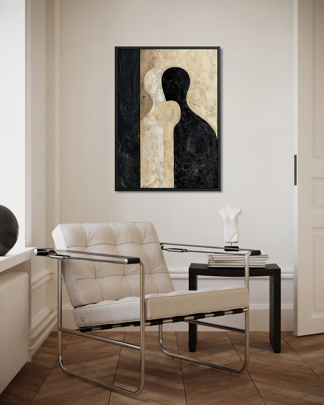 Tegenovergestelde silhouetten Kunstwerk