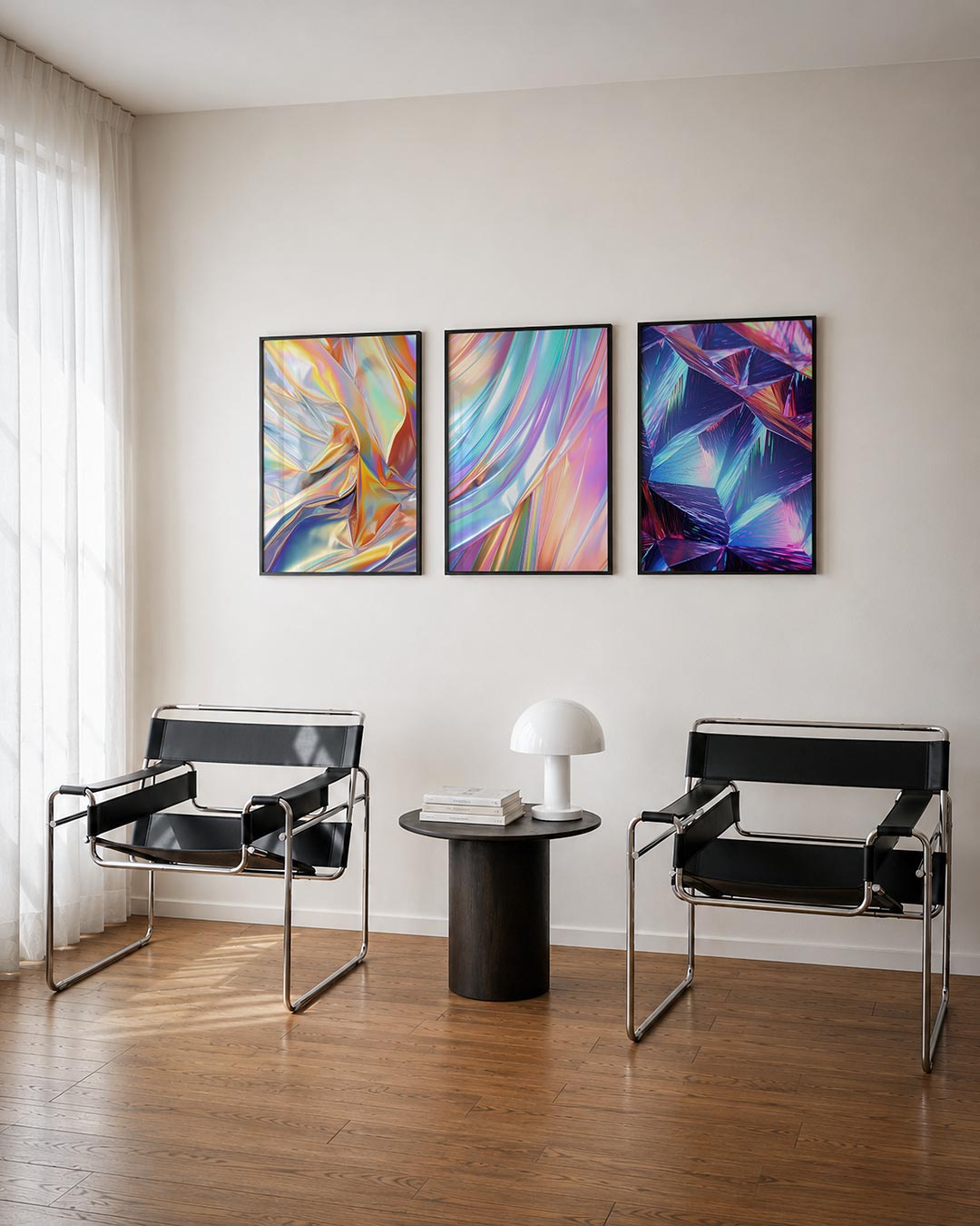 Glanzende kleurvlakken Posterset