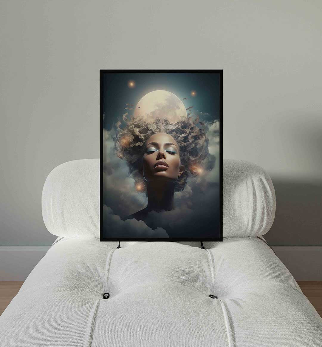 Vrouw met maan Poster