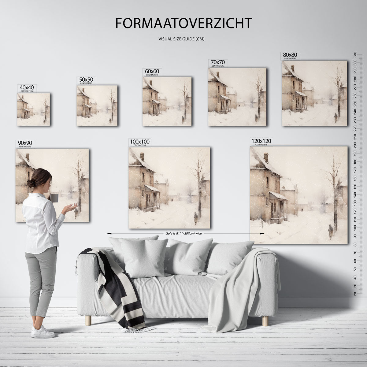 Winterse straat Poster