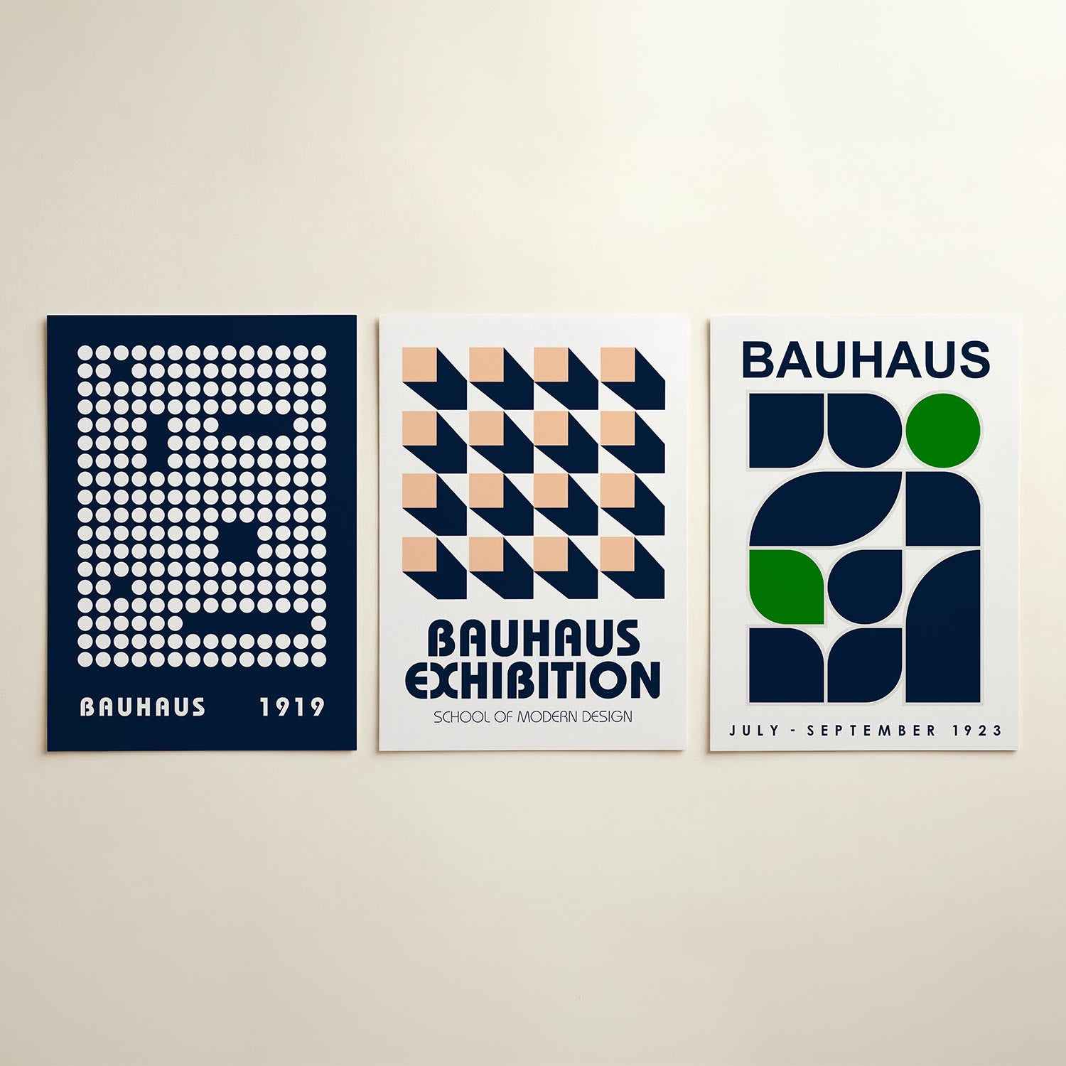Cirkelpatroon blauw Posterset