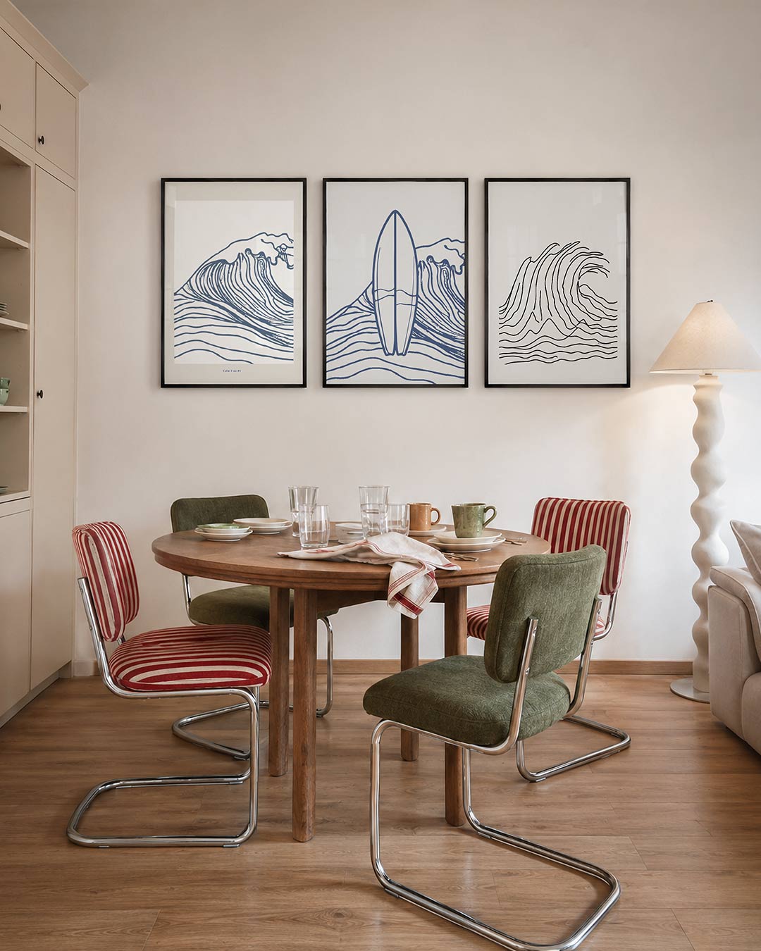Golvend lijnenspel Posterset