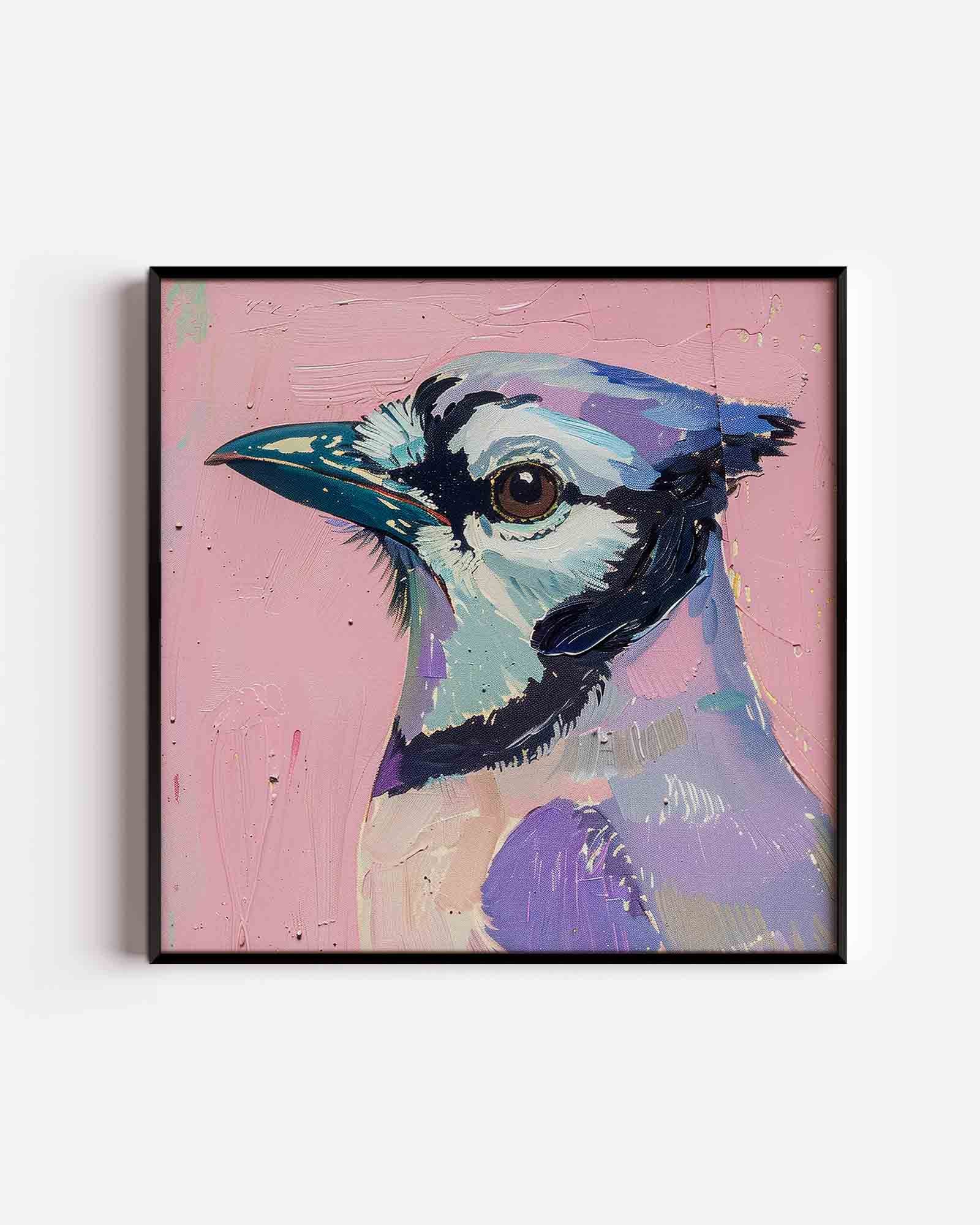 Vogel met roze achtergrond Poster