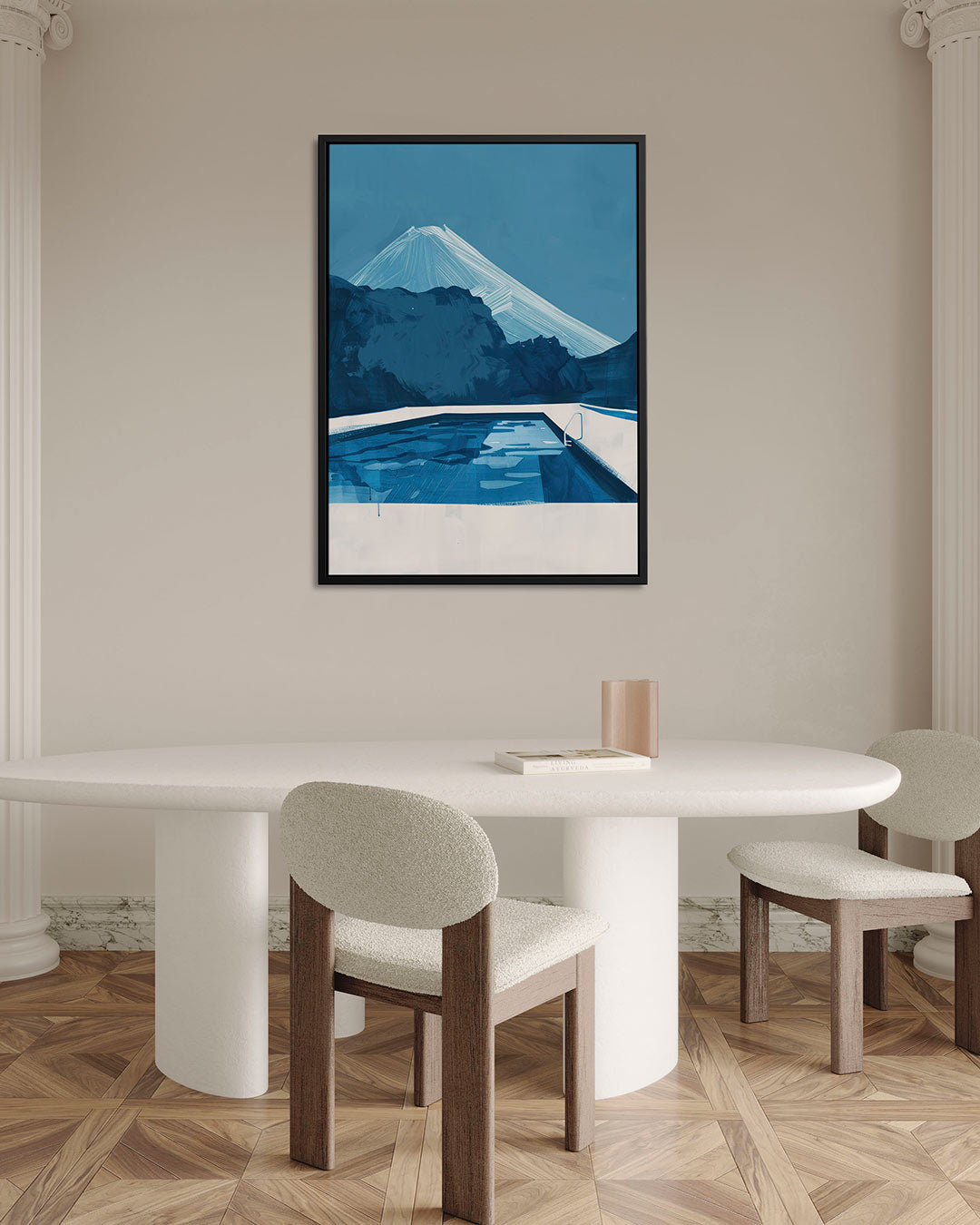 Berg en zwembad Kunstwerk