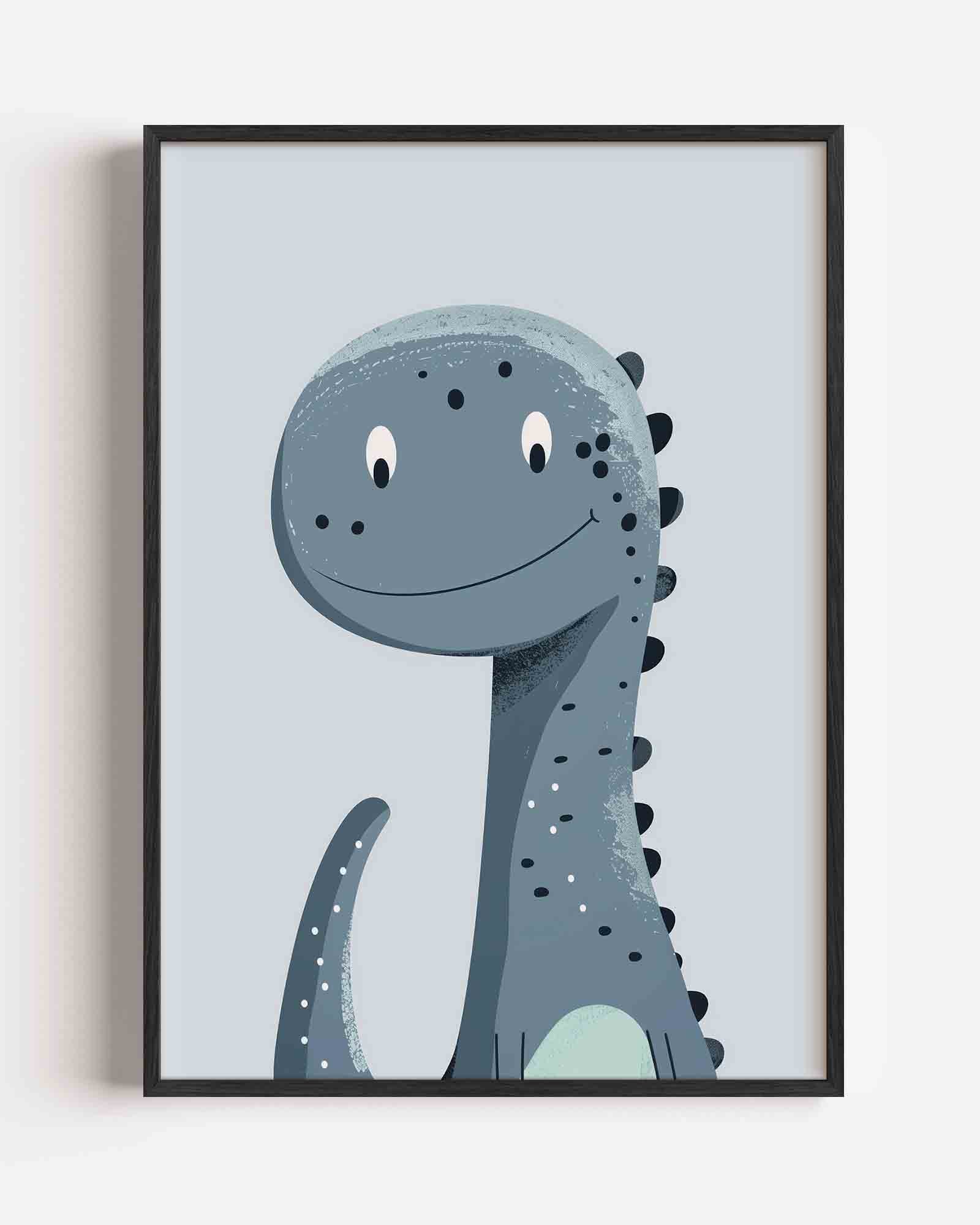 Blauwe dinosaurus Poster