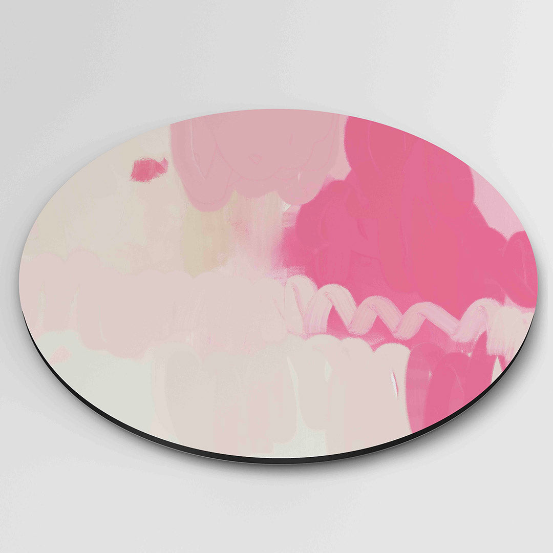 Roze en beige vormen Muurcirkel