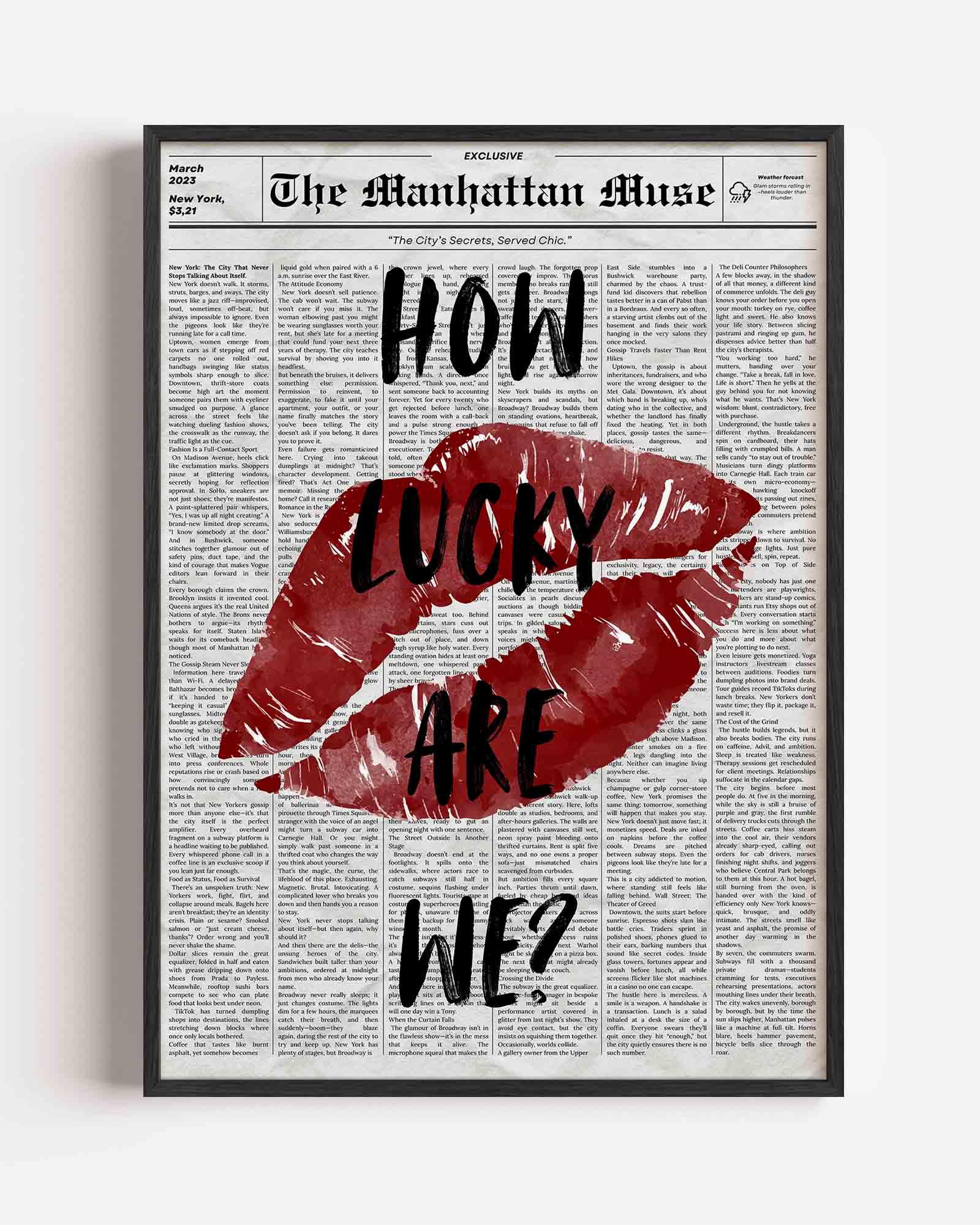 Rode lippen en tekst Poster