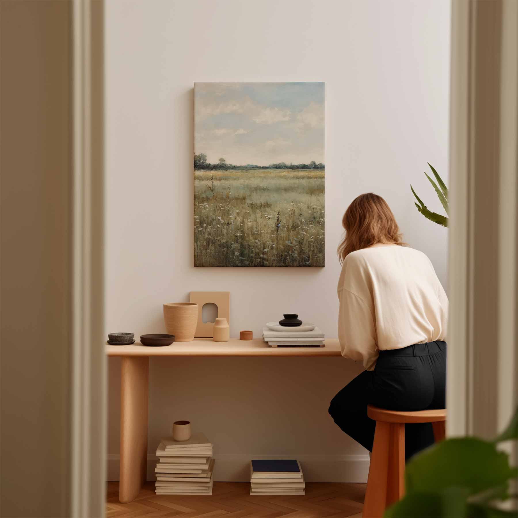Zomers Veldlandschap Kunstwerk-canvas-dibond-plexiglas-wanddecoratie-WallArtistic