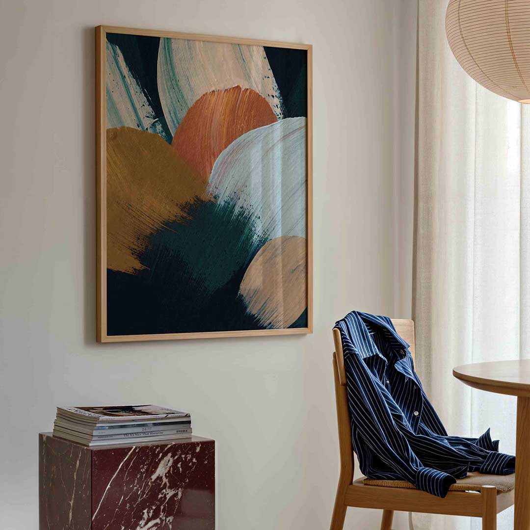 Abstracte penseelstreken Poster