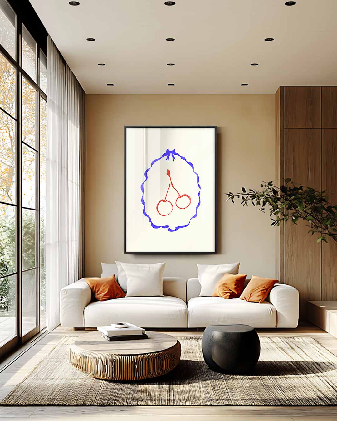 Speelse Kersen Kunstwerk-canvas-dibond-plexiglas-wanddecoratie-WallArtistic