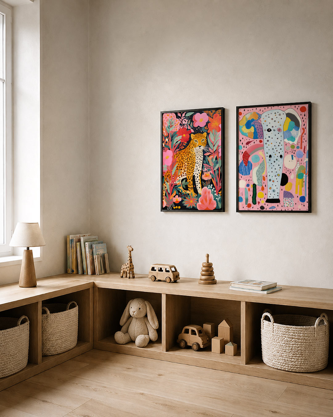 Dier en bloemen Posterset
