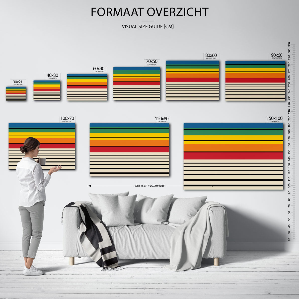 Strepen en kleurvlakken Poster