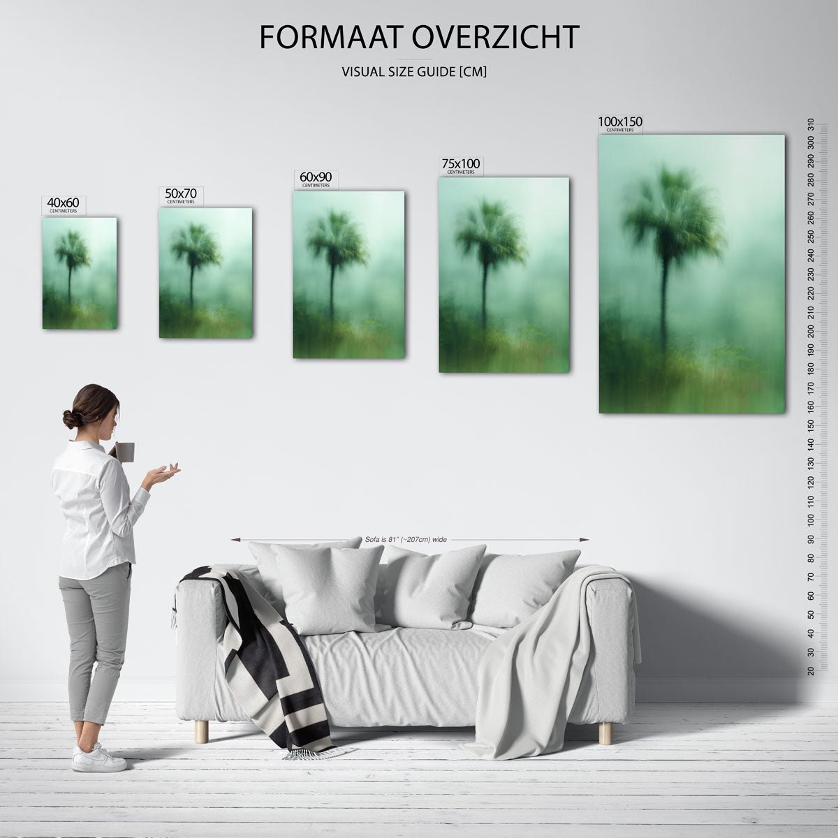 Vervagende palm Kunstwerk