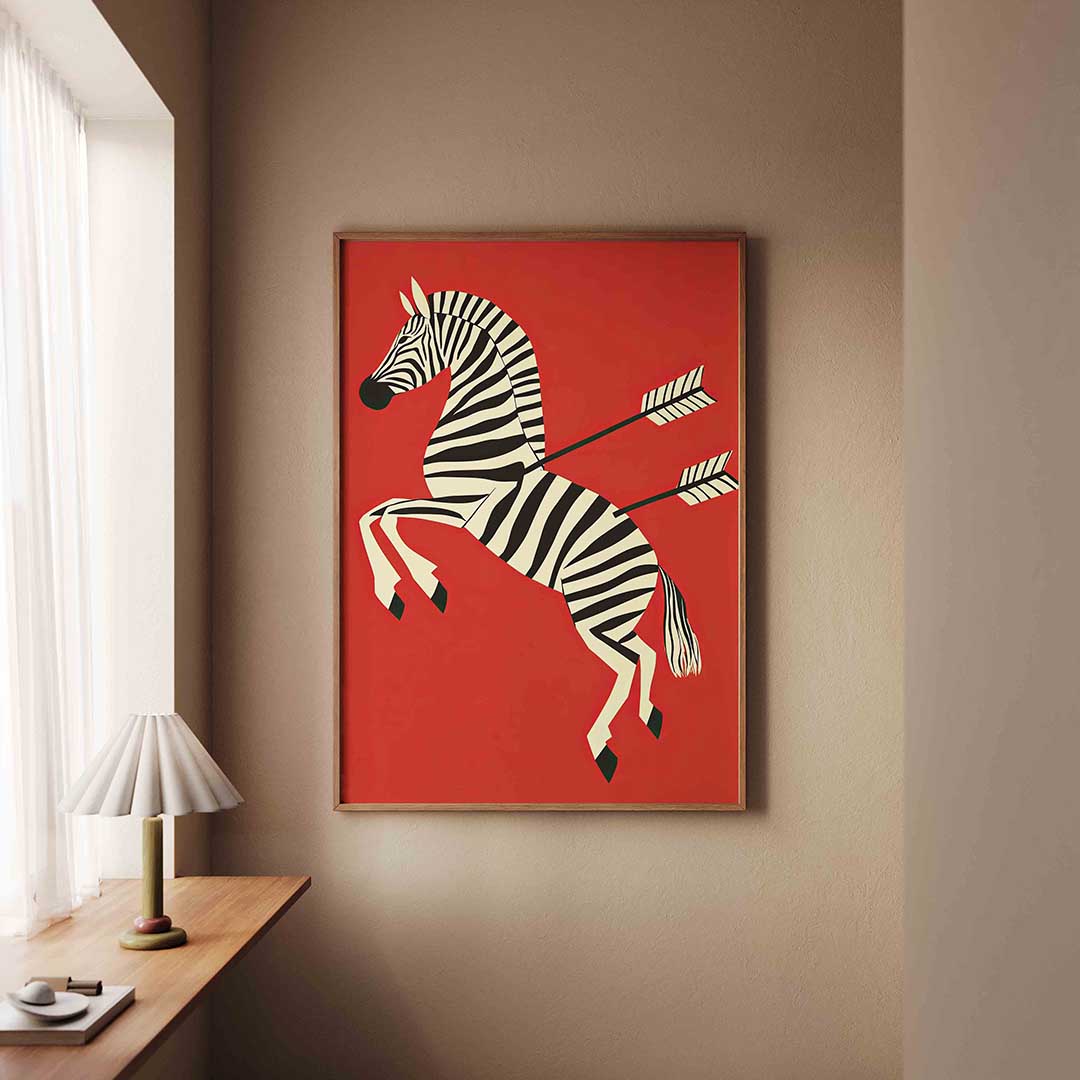 Zebra met pijlen Poster