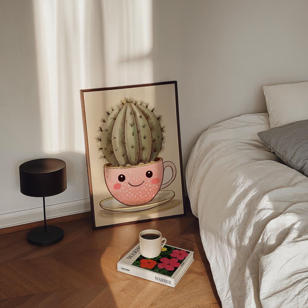 Schattige Cactus Kopje Poster-WallArtistic