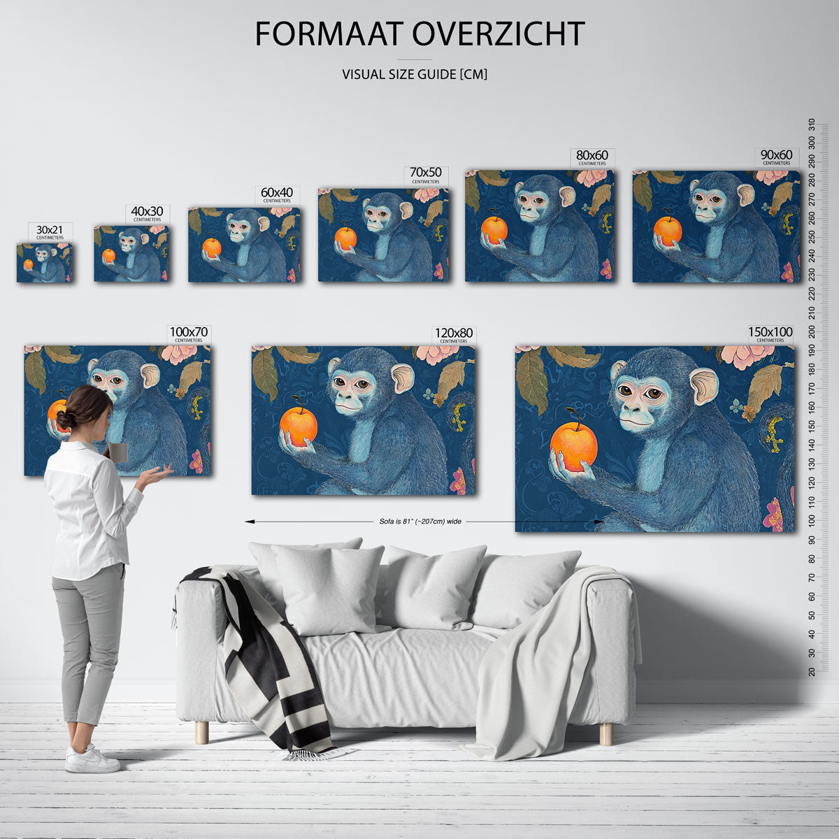 Aap met sinaasappel Poster