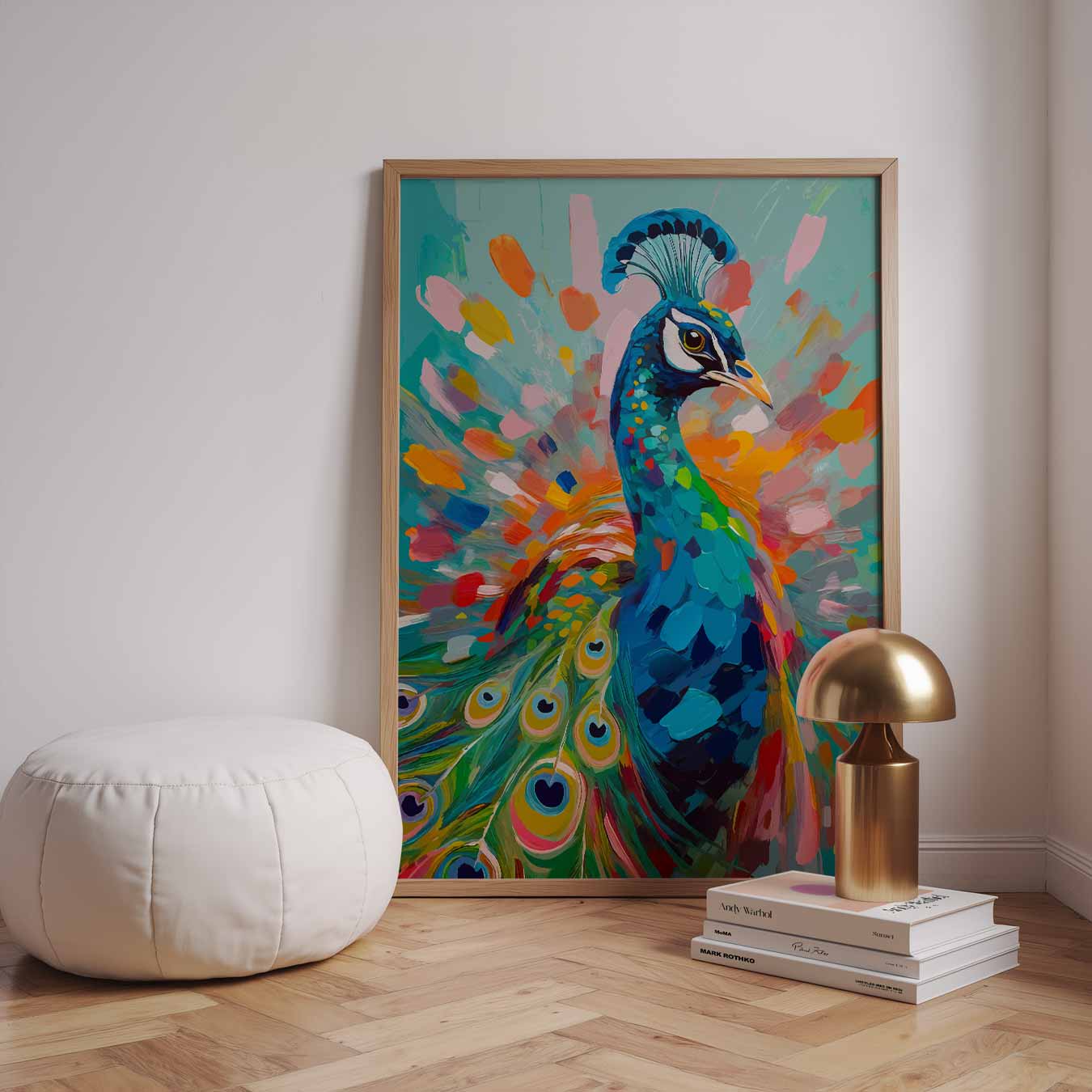 Kleurrijke Pauw Kunstposter-WallArtistic