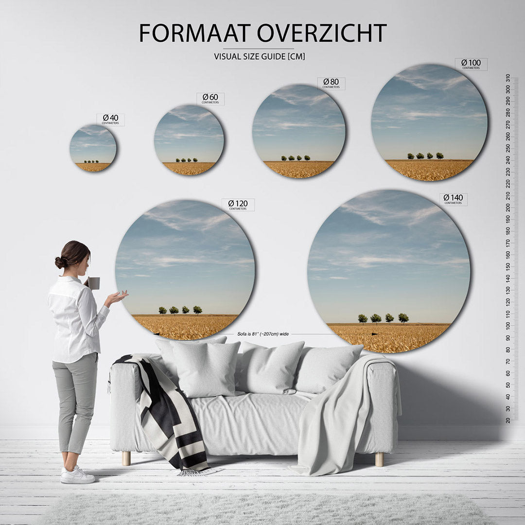 Landschap met bomen Muurcirkel