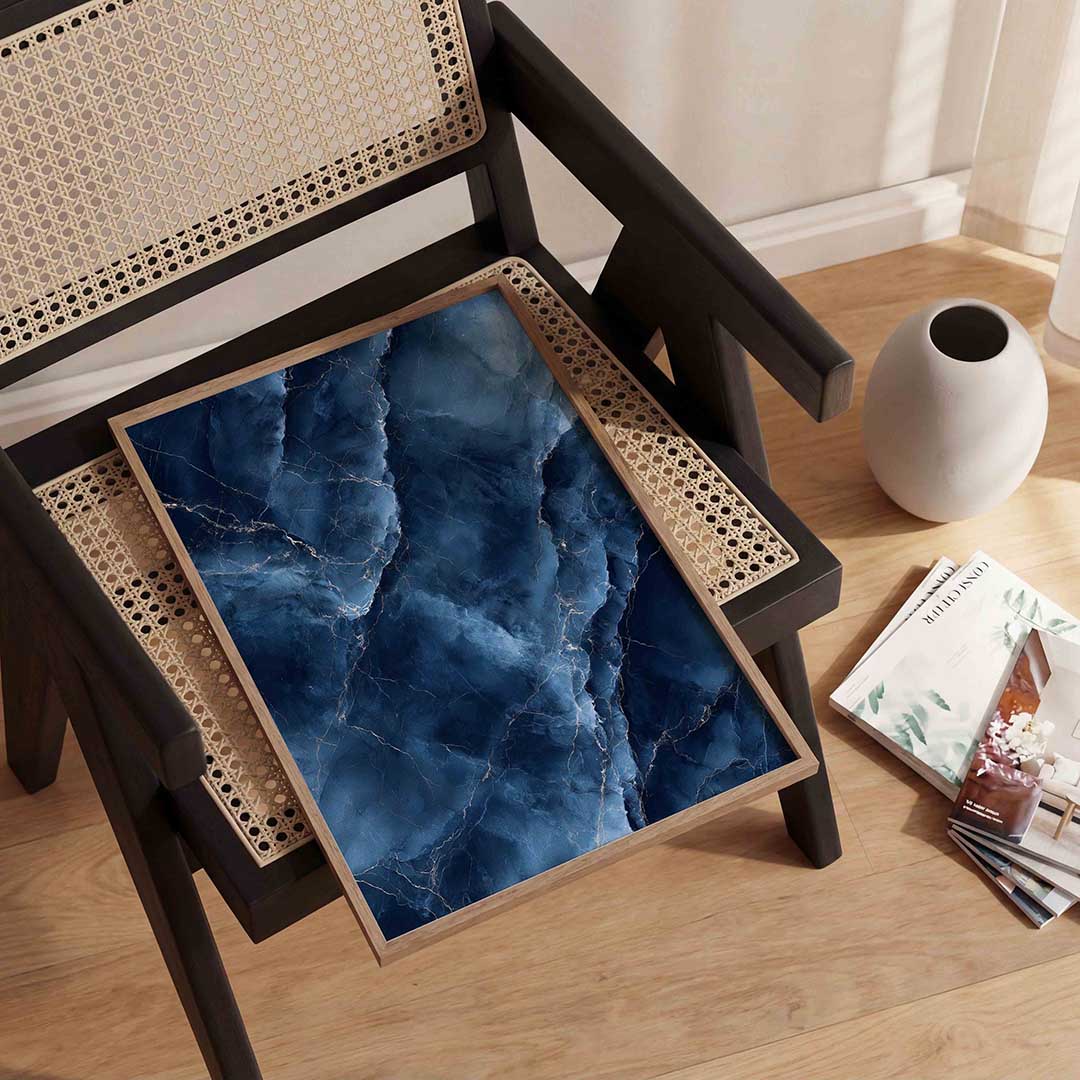 Blauwe marmerstructuur Poster