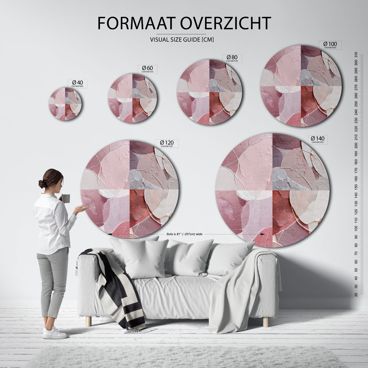 Abstracte vormen Muurcirkel