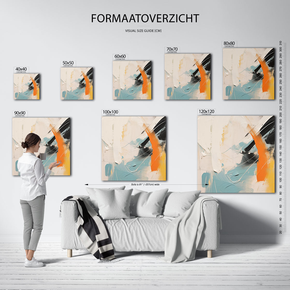 Abstracte penseelstreken Poster