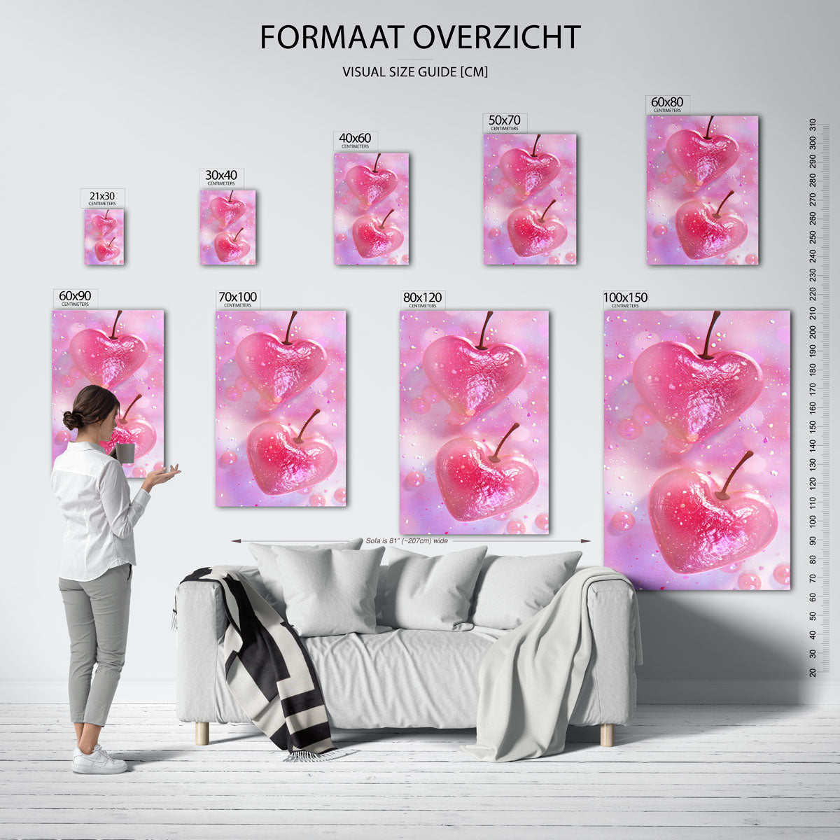 Hartvormige kersen Poster