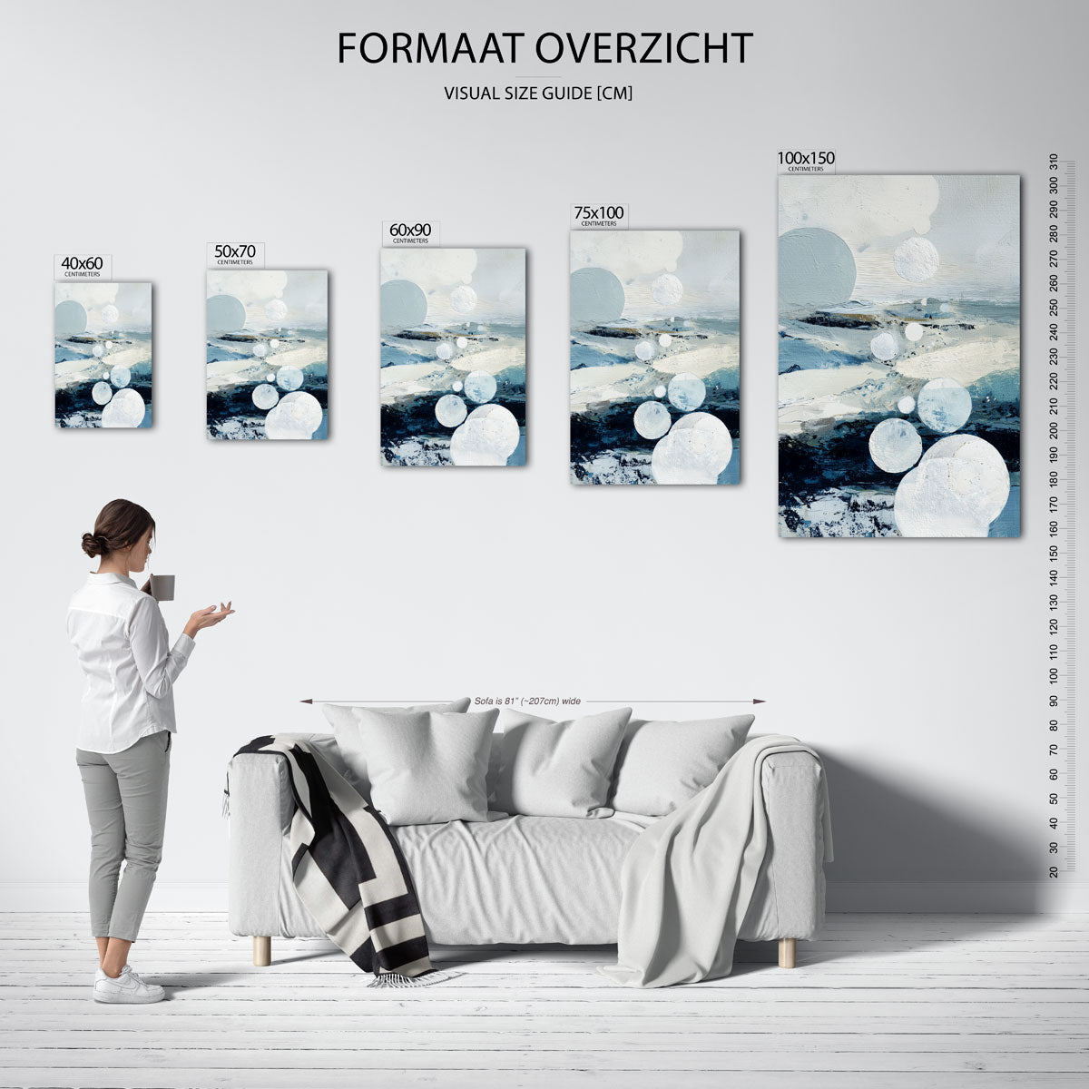 Cirkelvormen en landschap Kunstwerk