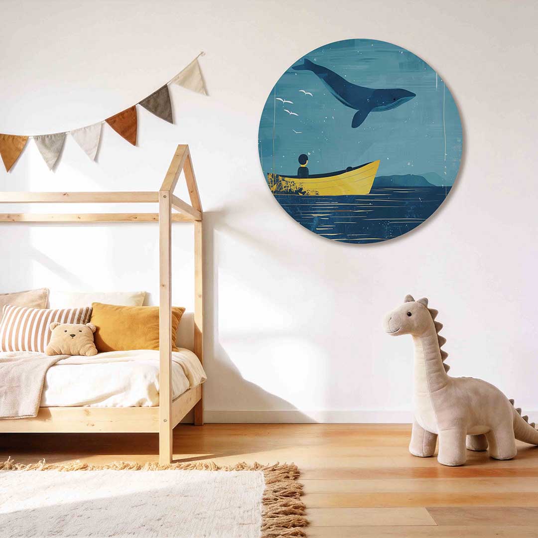 Walvis en boot Muurcirkel