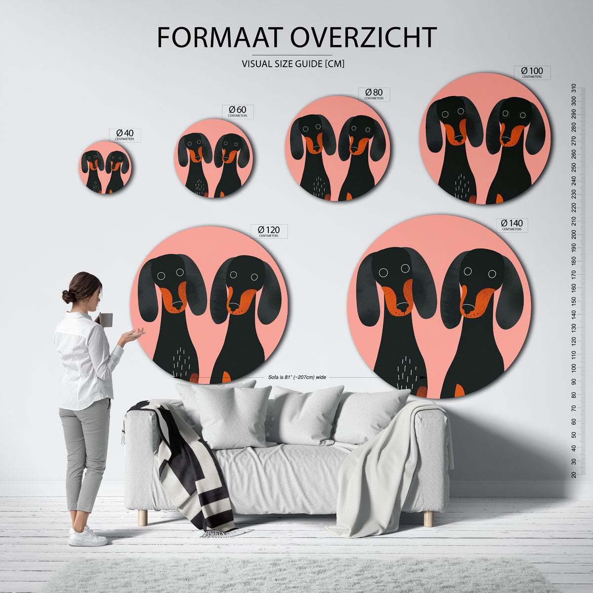 Twee teckels Muurcirkel