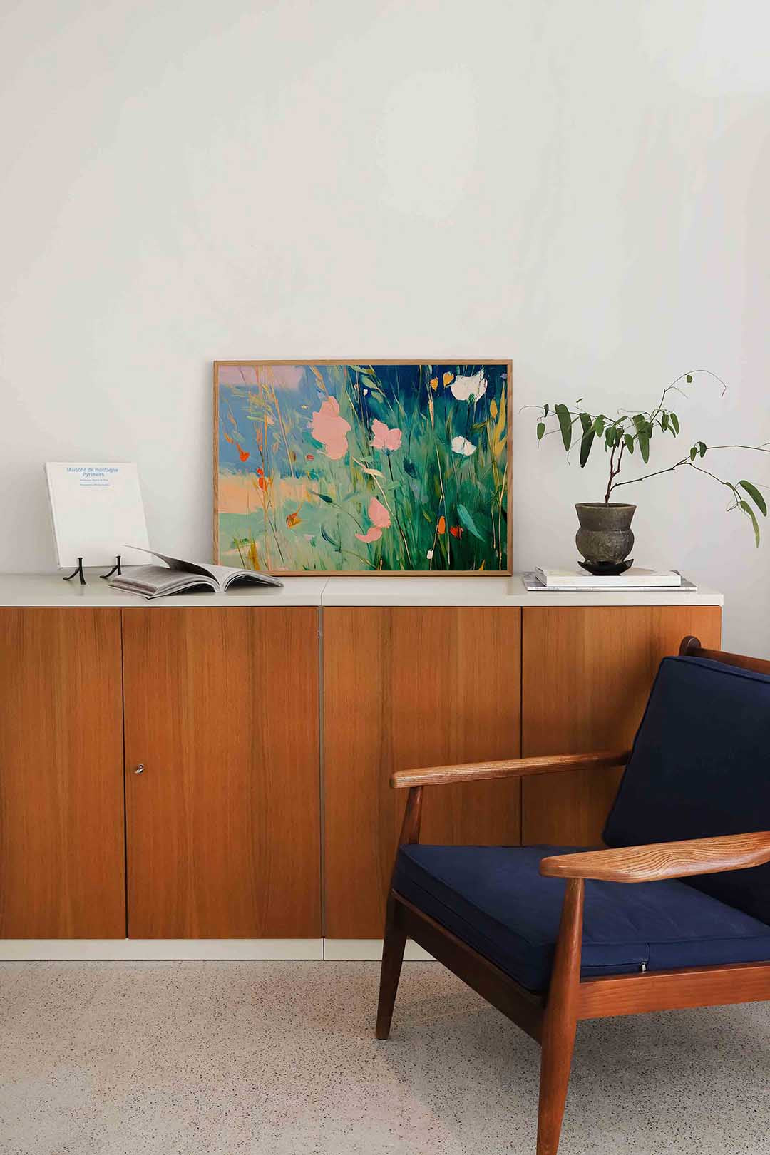 Bloemen en gras Poster