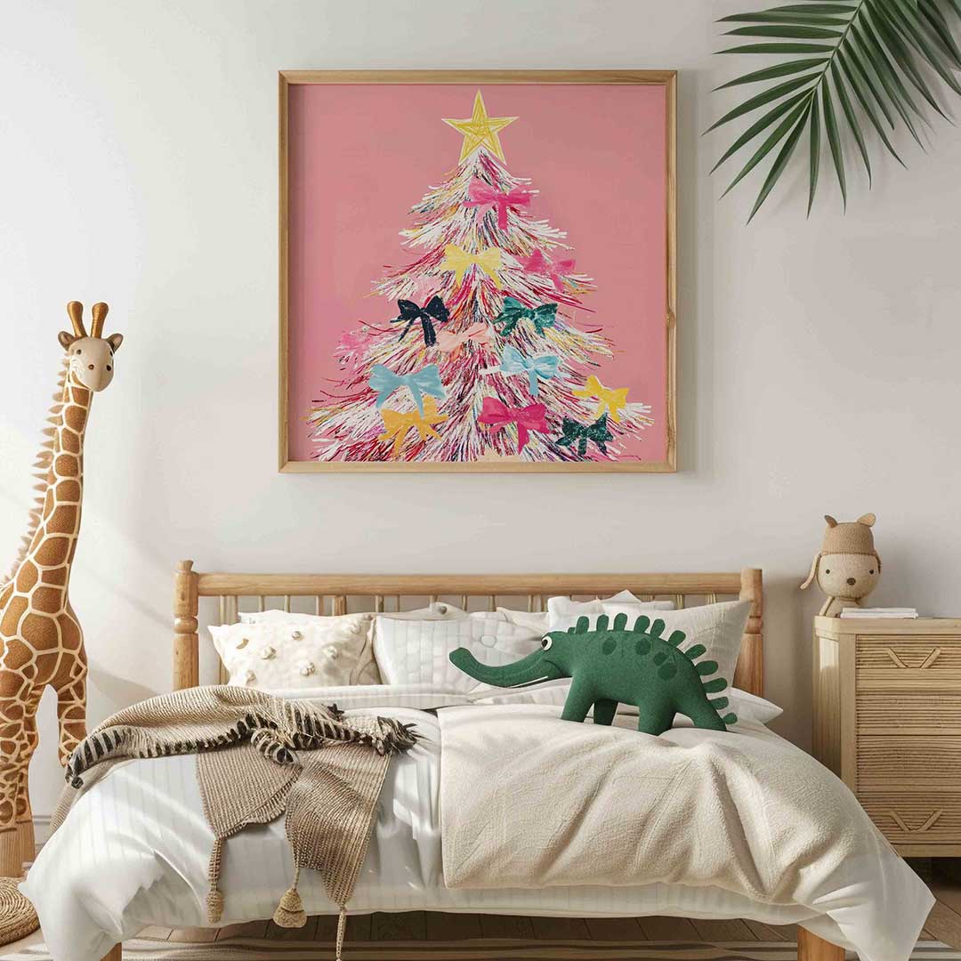 Kerstboom met strikken Poster