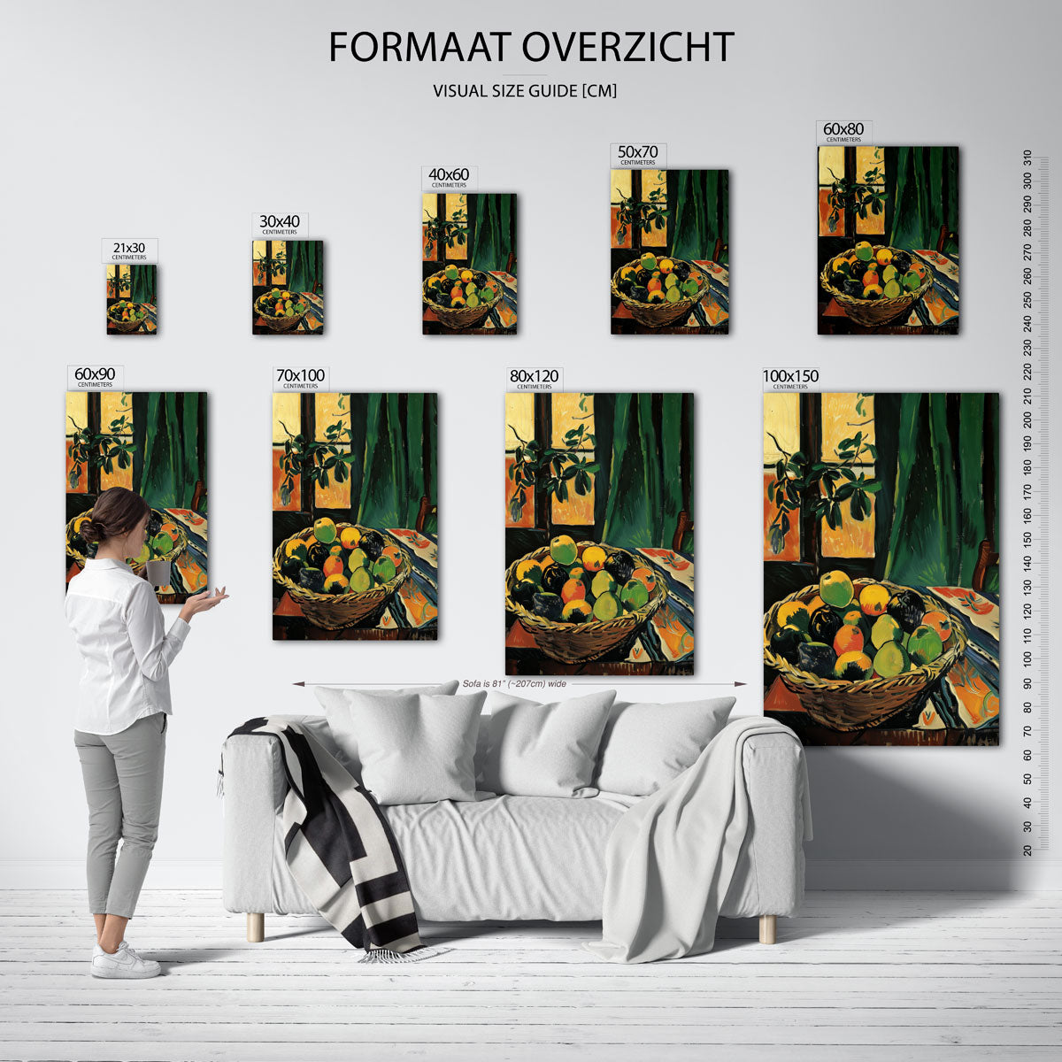 Mand met fruit Poster