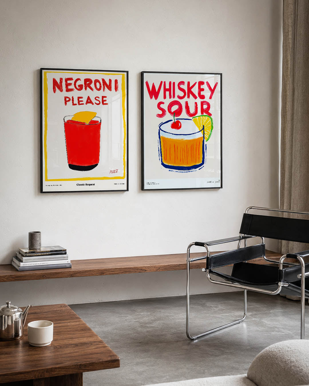 Kleurrijke drank illustratie Posterset