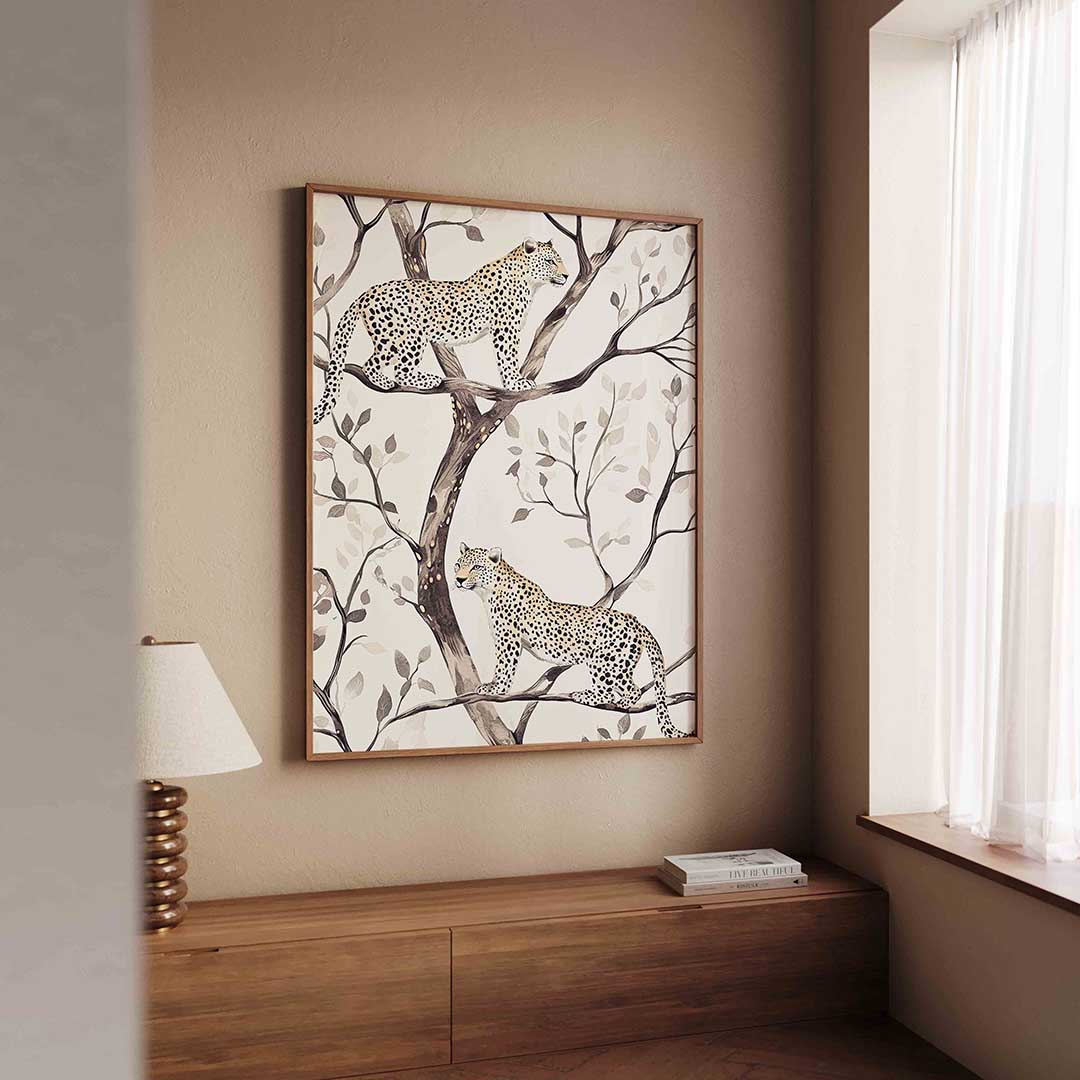 Luipaarden op takken Poster