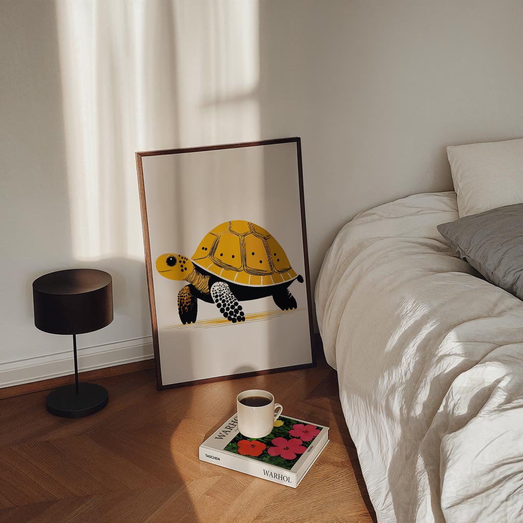 Schattige Schildpad Illustratie Poster-WallArtistic