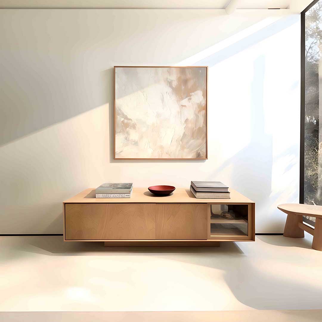 Abstracte beige en witte Poster