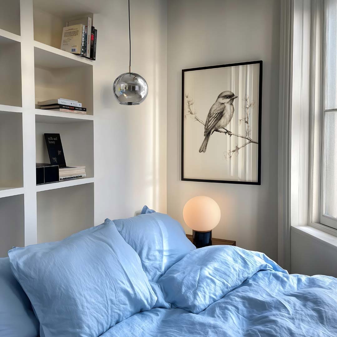 Elegante Vogel op Tak Poster-WallArtistic