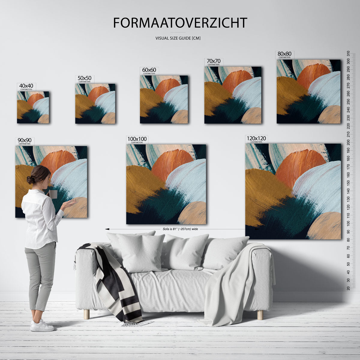 Abstracte penseelstreken Poster